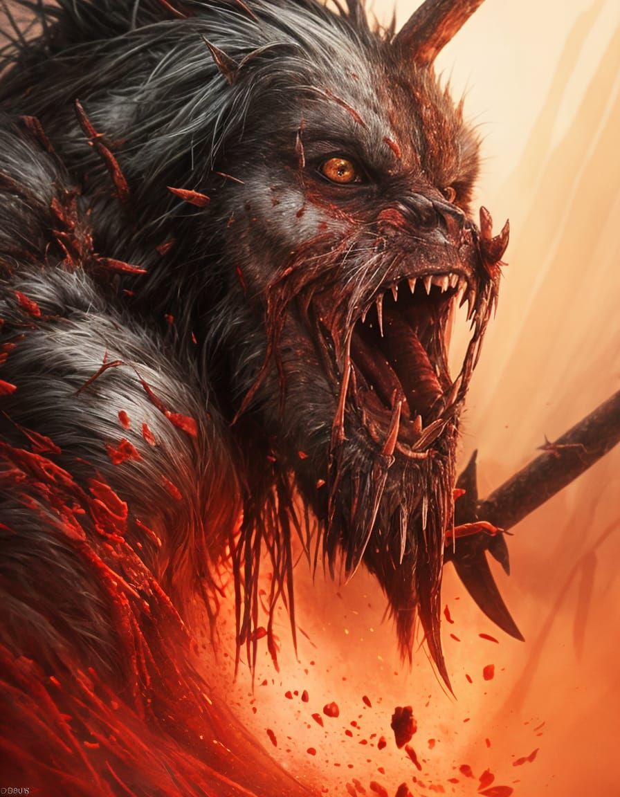 Feral Barbarian in Berserker Rage: Digital Matte Painting