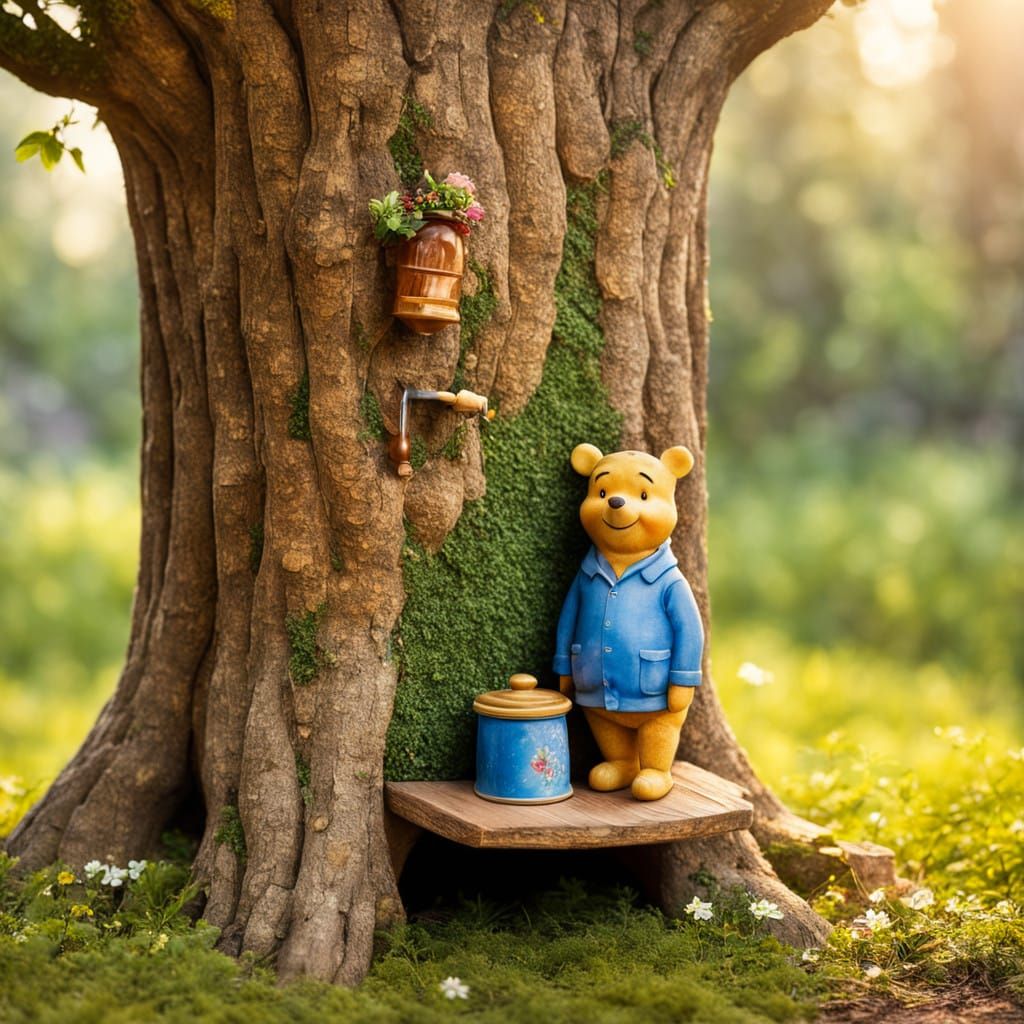 Winnie the Pooh in Whimsical Storybook Style