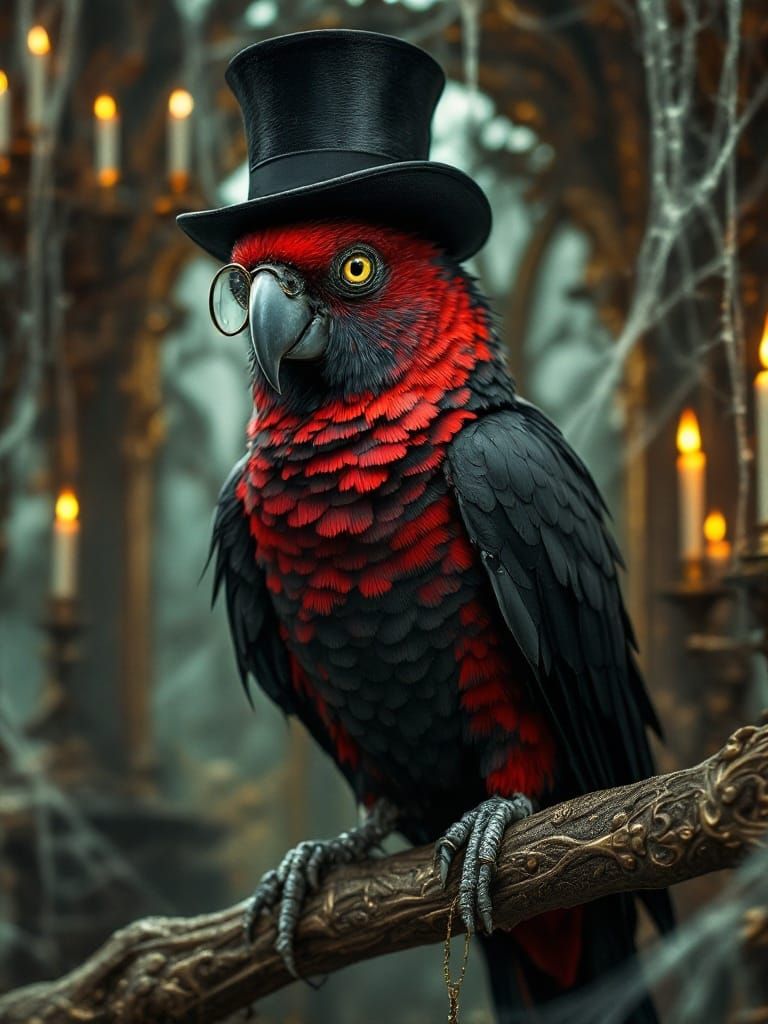 Gothic Victorian Aviary Vampire Parakeet