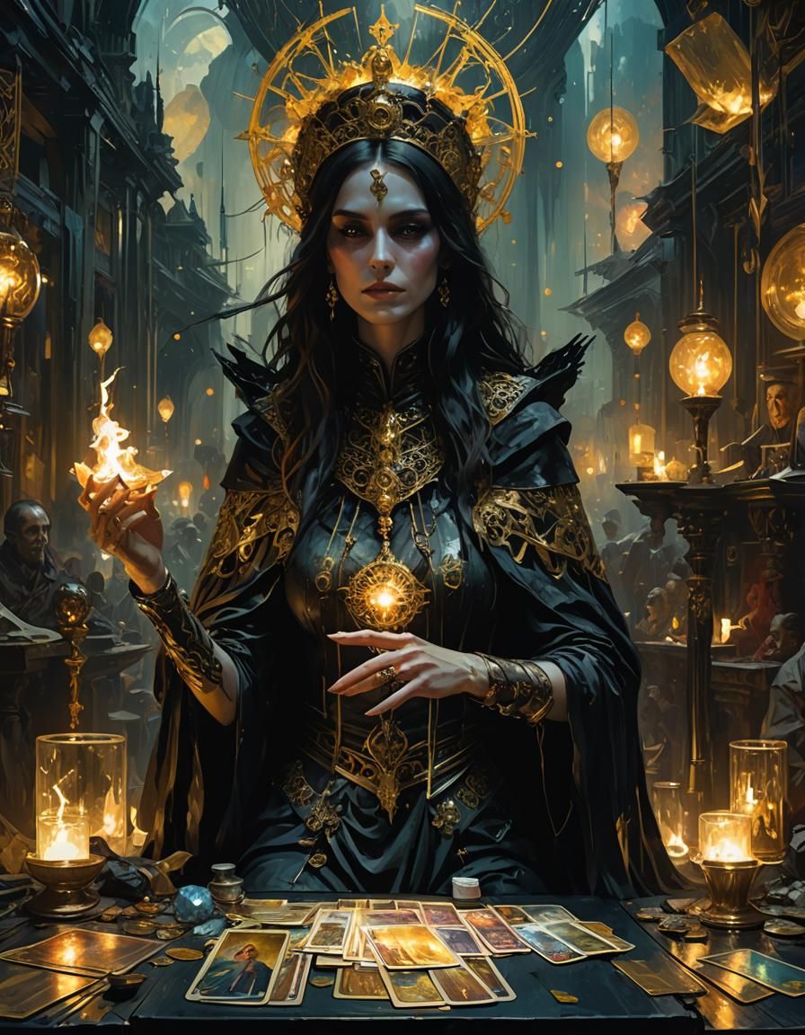 Sinister Death Tarot Card in Impasto Style