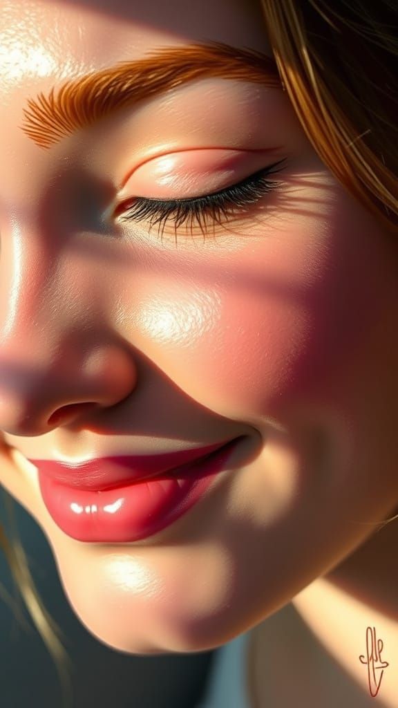 Smiling Face in Illustrative Style