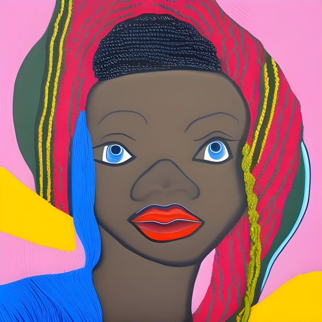 Pop Art Portrait with Beads and Yarn