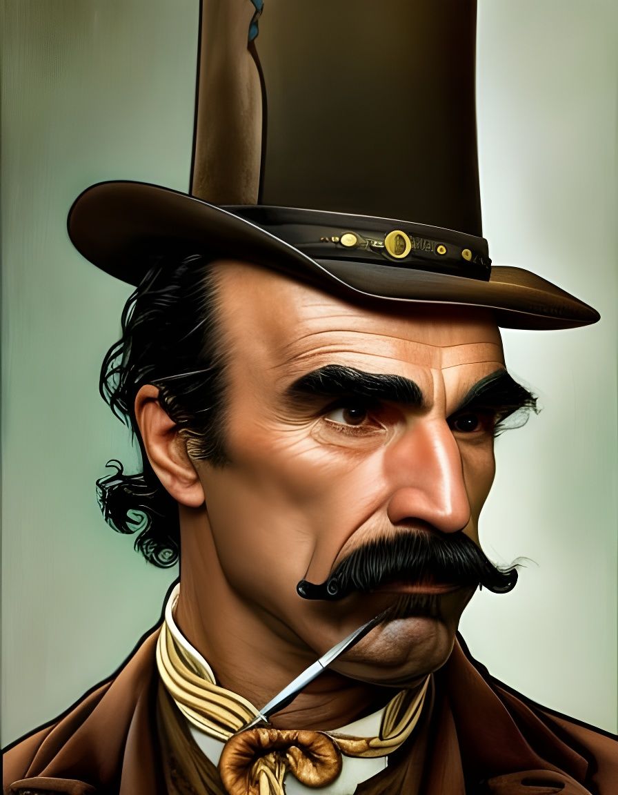 Bill the Butcher Portrait in Art Nouveau Style