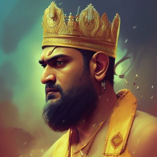 Mahendra Dhoni as Savage King: Digital Portrait