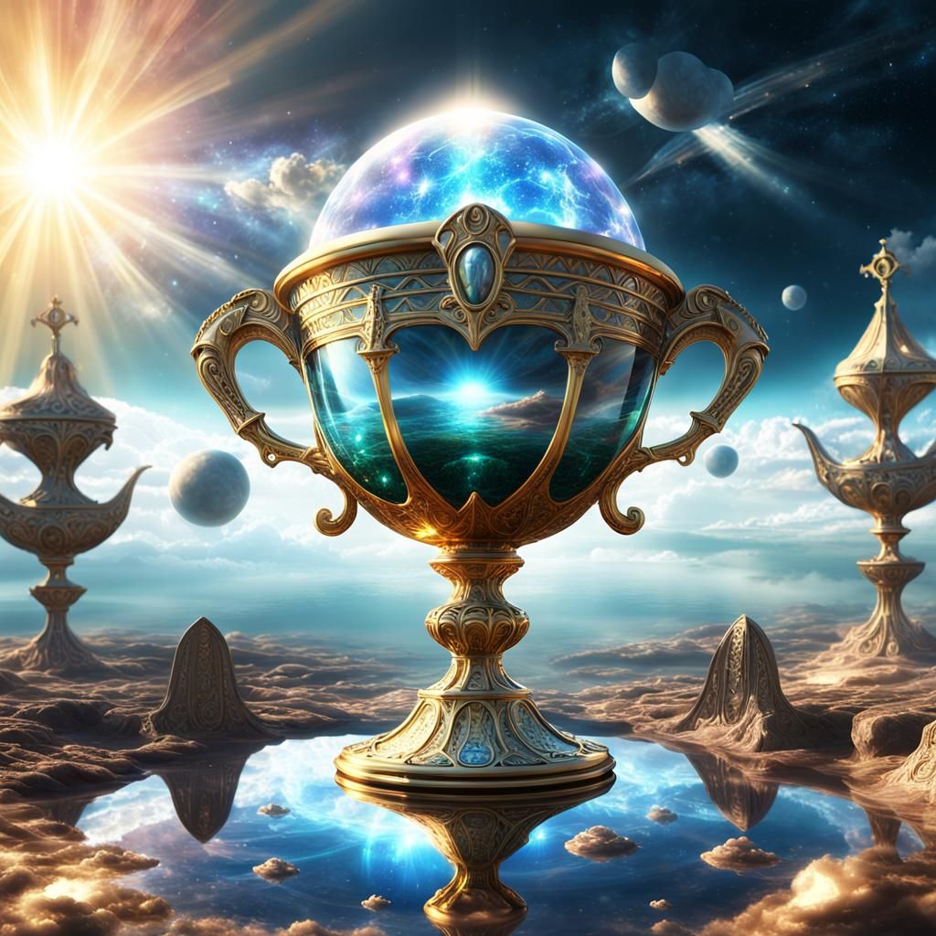 Alien Ships Wait: Crystalline Chalices in Surreal 3D