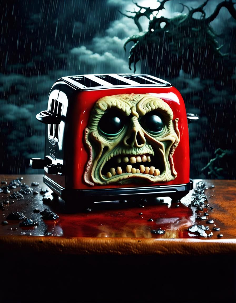 Spooky Zombieface Toaster: Tropical Horror Render