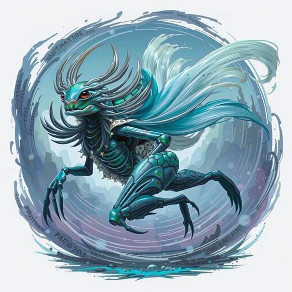 Vibrant, Iridescent Crab Leaps Amidst Moonlit Beach