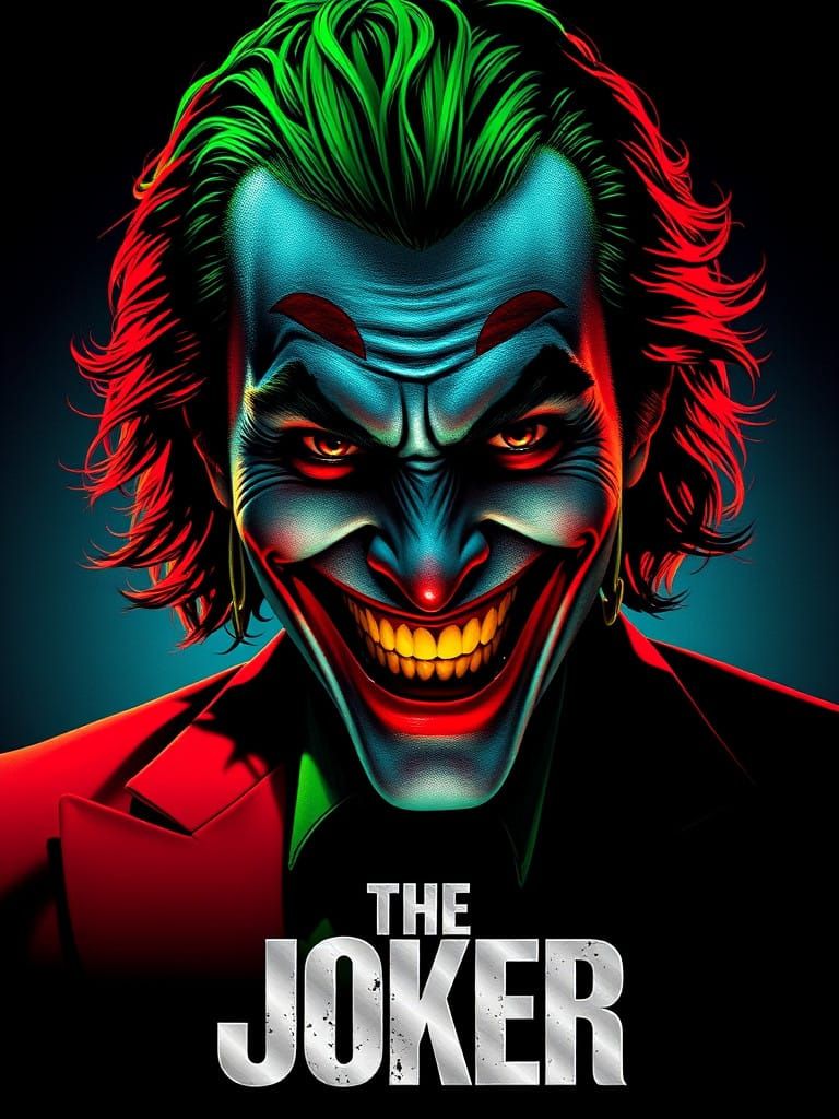 The Joker in Vibrant Pointillism: A Haunting Pop Art Portrai...