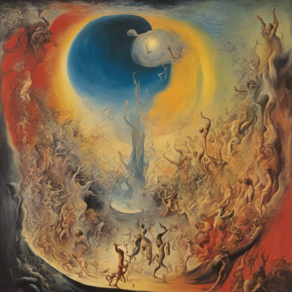 Surreal Colorful Hellscape: A Vivid Vision