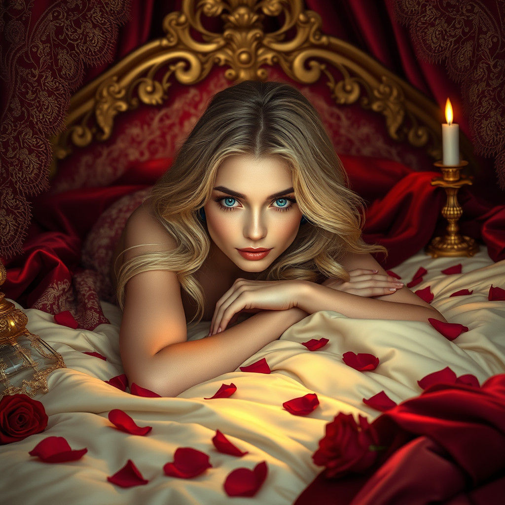 Opulent Blonde in Candlelight Fantasy Art
