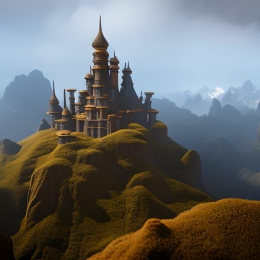 Fantastical Castle in the Clouds Concept Art