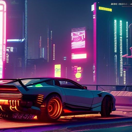 Cyberpunk 2077 Inspired Futuristic Cityscape