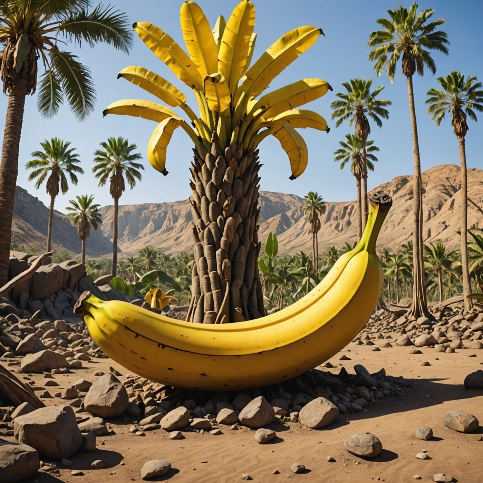 Giant Banana Appears in Desert Wasteland