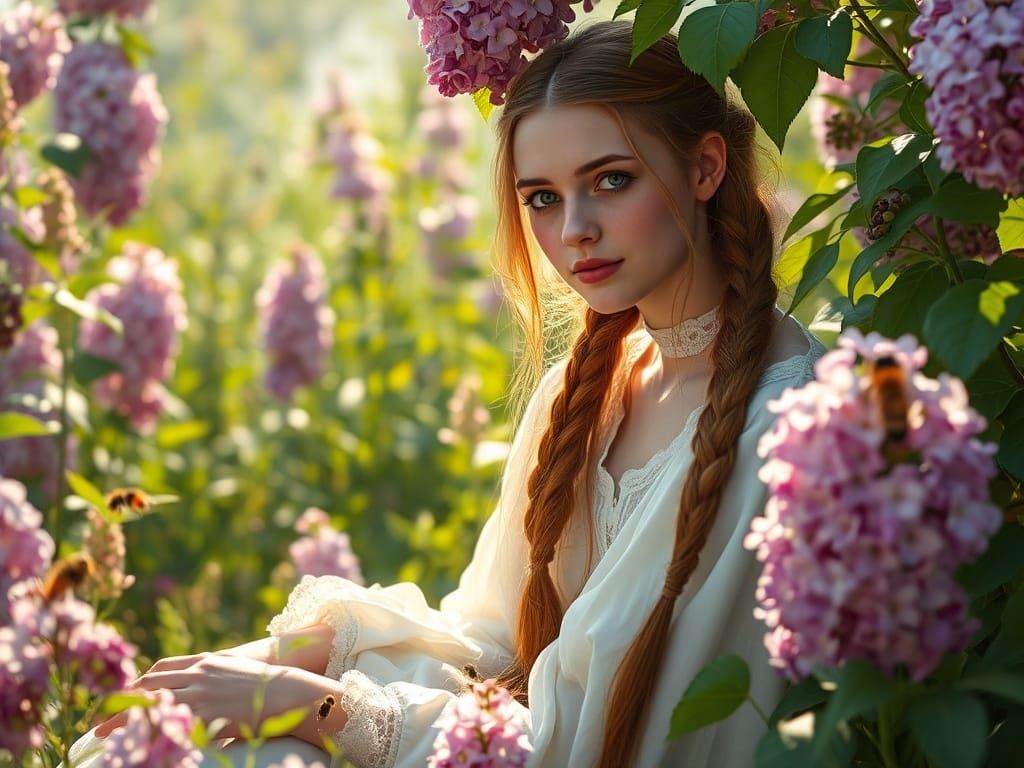 Medieval Herb Garden: A Pre-Raphaelite Scene