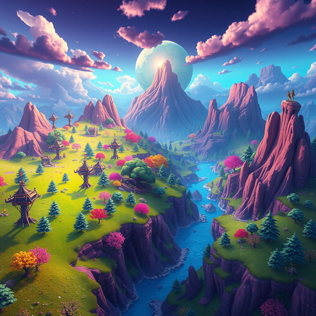 Fortnite Meets Adventure Time: Whimsical Landscape