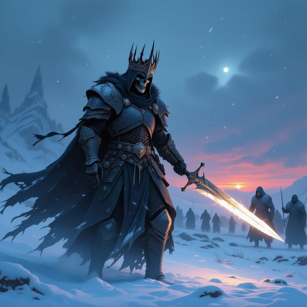 Skeletal Warrior King Leading Undead Army