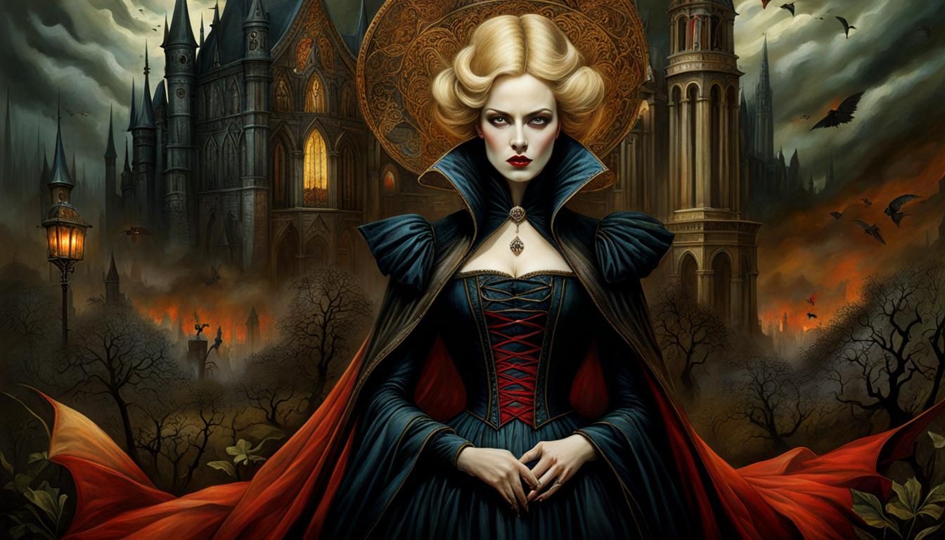 Lady Jenetty at Draculus Castle in Romania