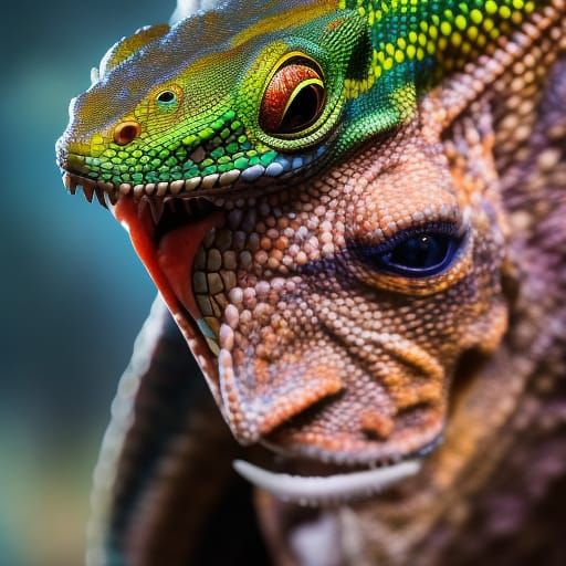 Hyperrealistic Lizard Warrior Concept Art