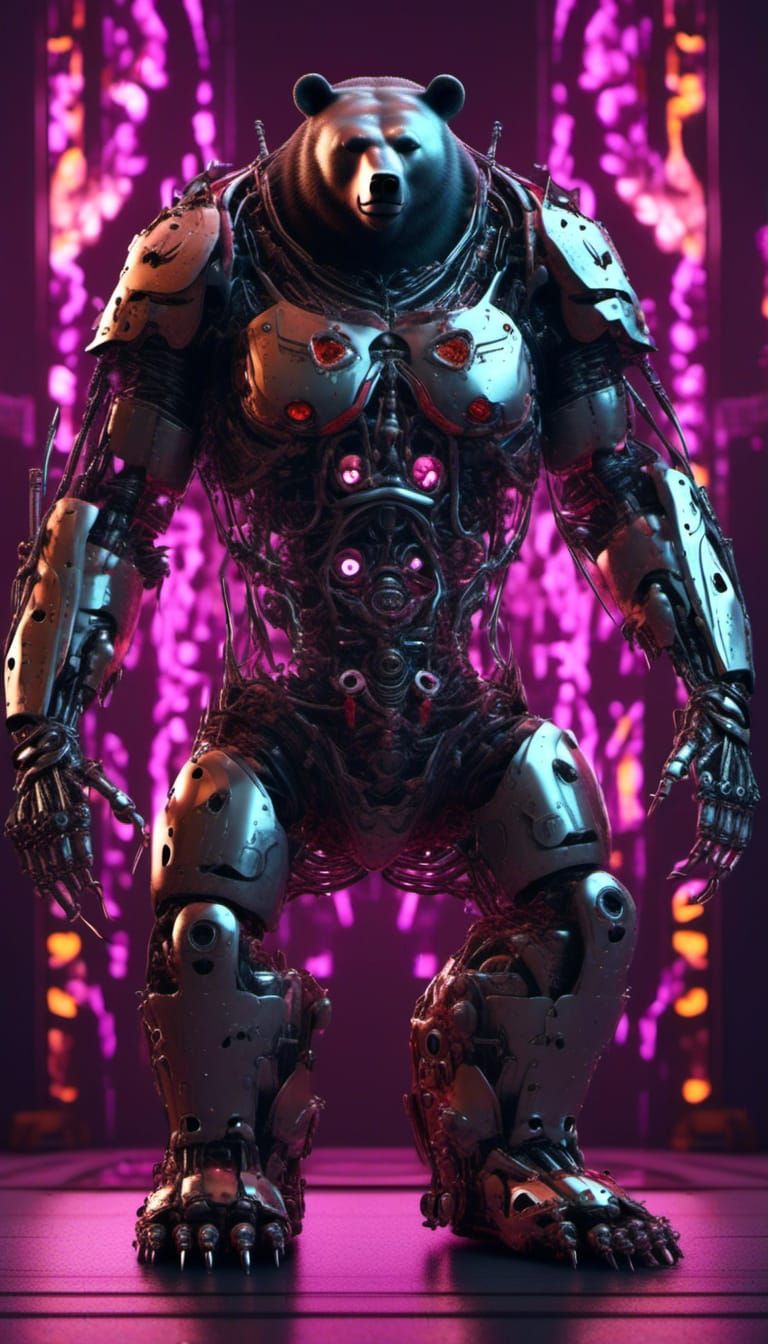 Creepy Cyborg Animatronic Portrait in Realistic 3D Render