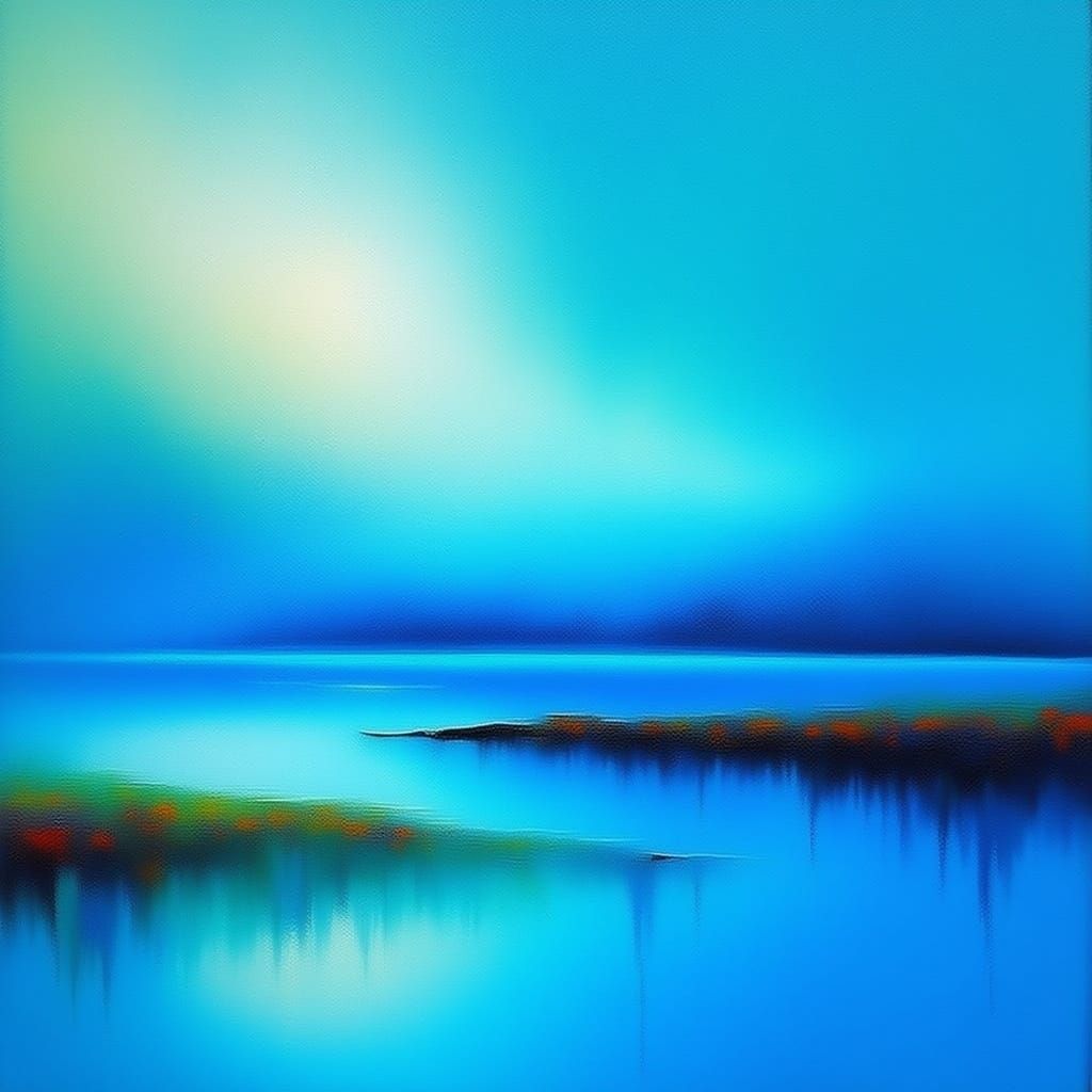 Vibrant Cerulean Abstract Inspired by Rothko and Turner