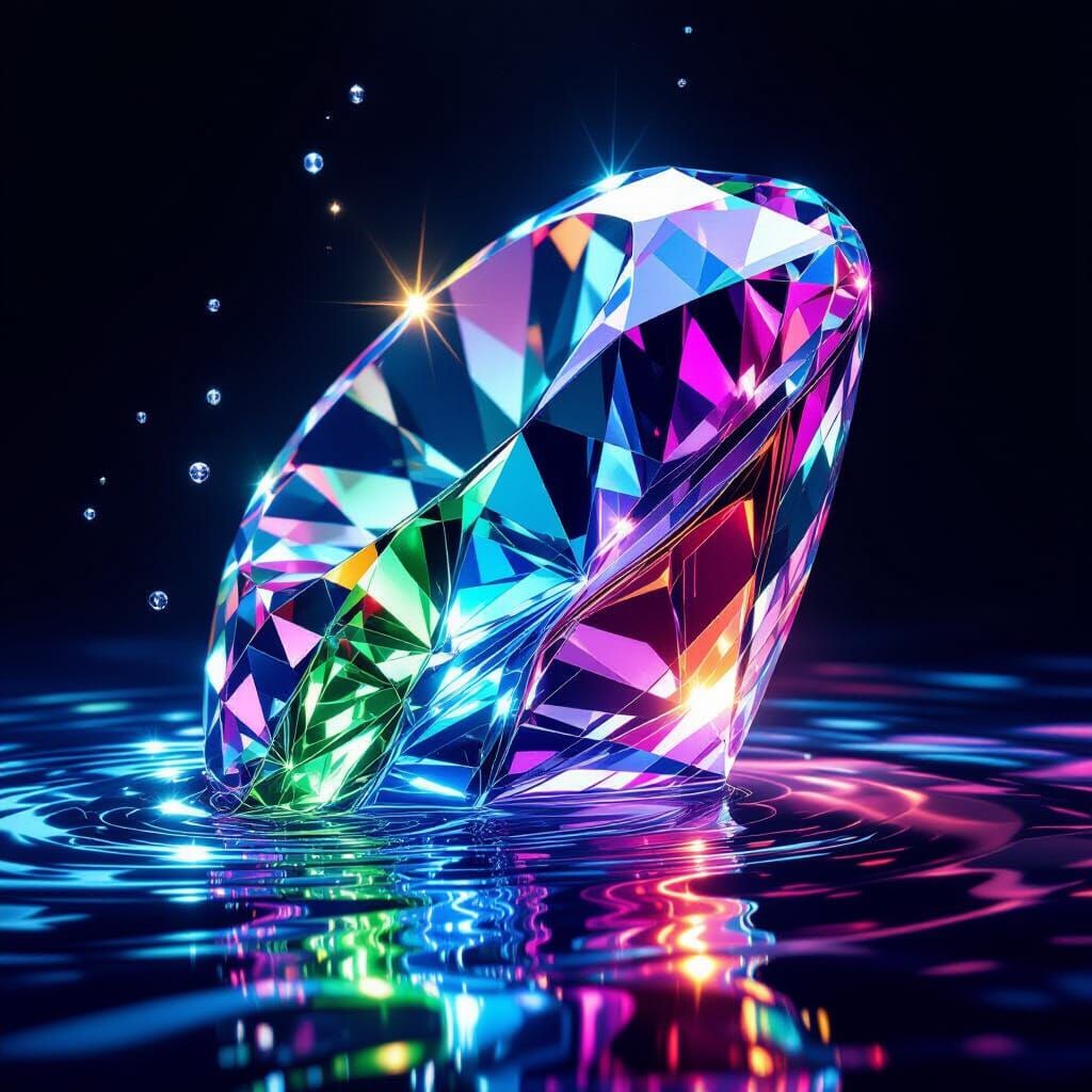 Liquid Diamond Gemstone With Cascading Colors