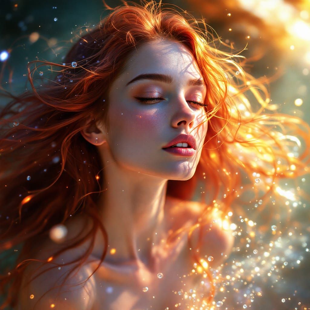 Ethereal Woman Embodies Living Water in Digital Painting