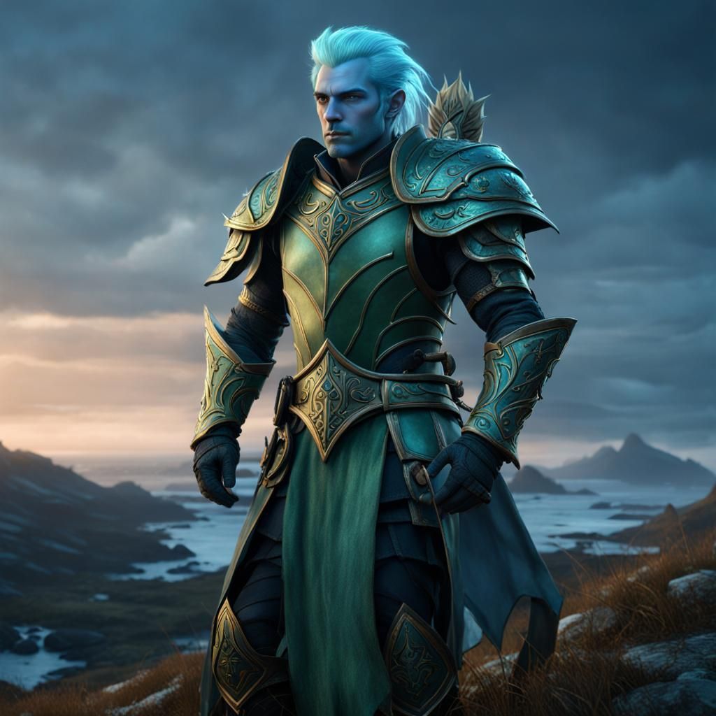 Sea Elf Portrait in Tundra, Digital Matte Painting