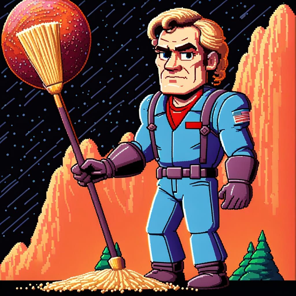 Roger Wilco in 8-bit Pixel Art Style