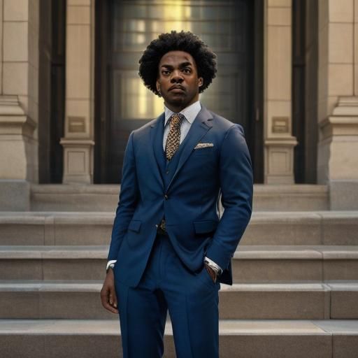 African American Executive on Wall Street in Photorealistic ...