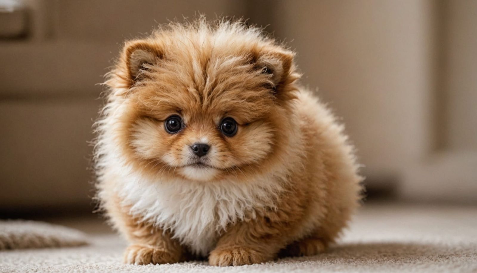 Fuzzy Cute Pomeranian Puppy