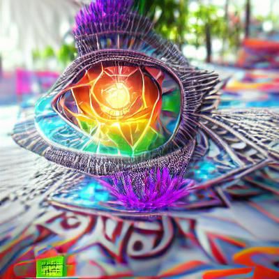Psychedelic Third Eye Chakra Mandala in 3D