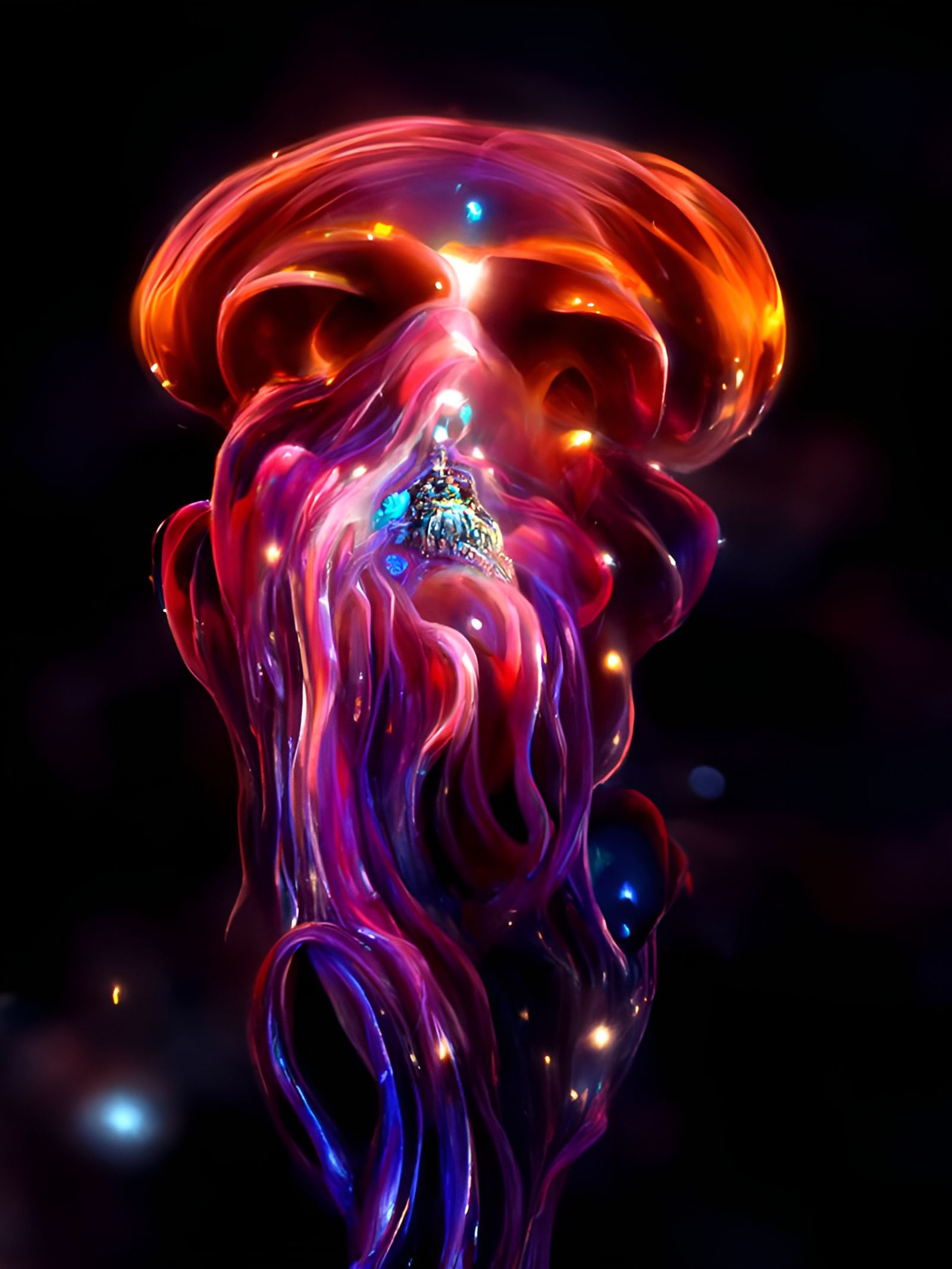 Cosmic Jellyfish God Peers Through Dimensions