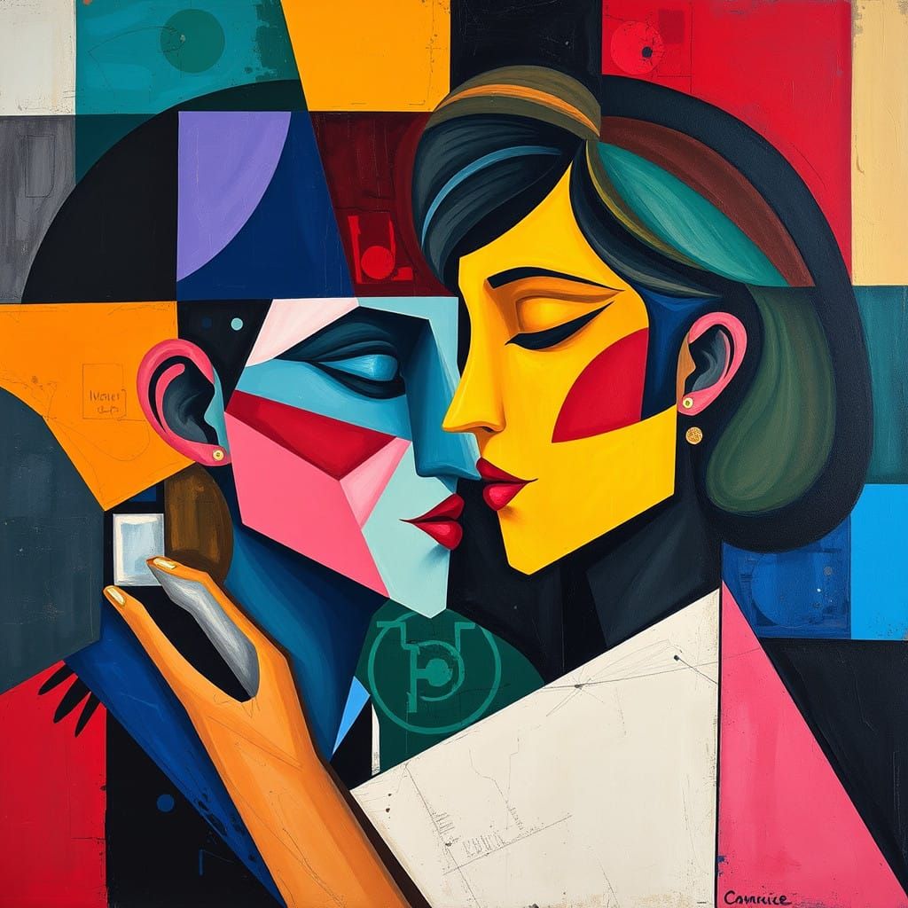 Love as a Complex, Dynamic Cubist Composition
