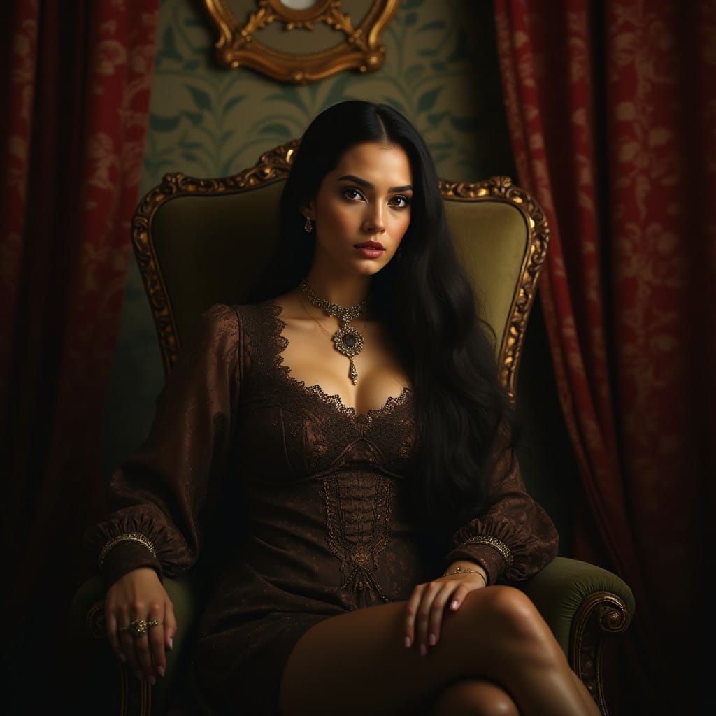 A Renaissance Beauty with a Whisper of Mischief