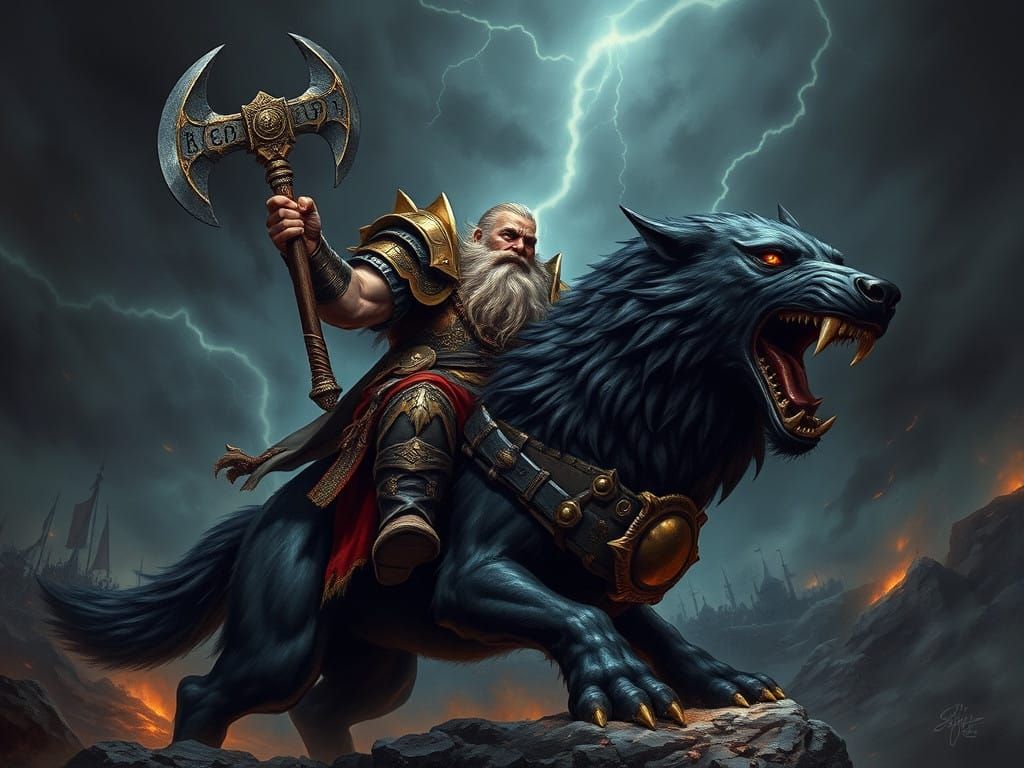 Battle-Hardened Dwarf Warrior in Dark Fantasy Art