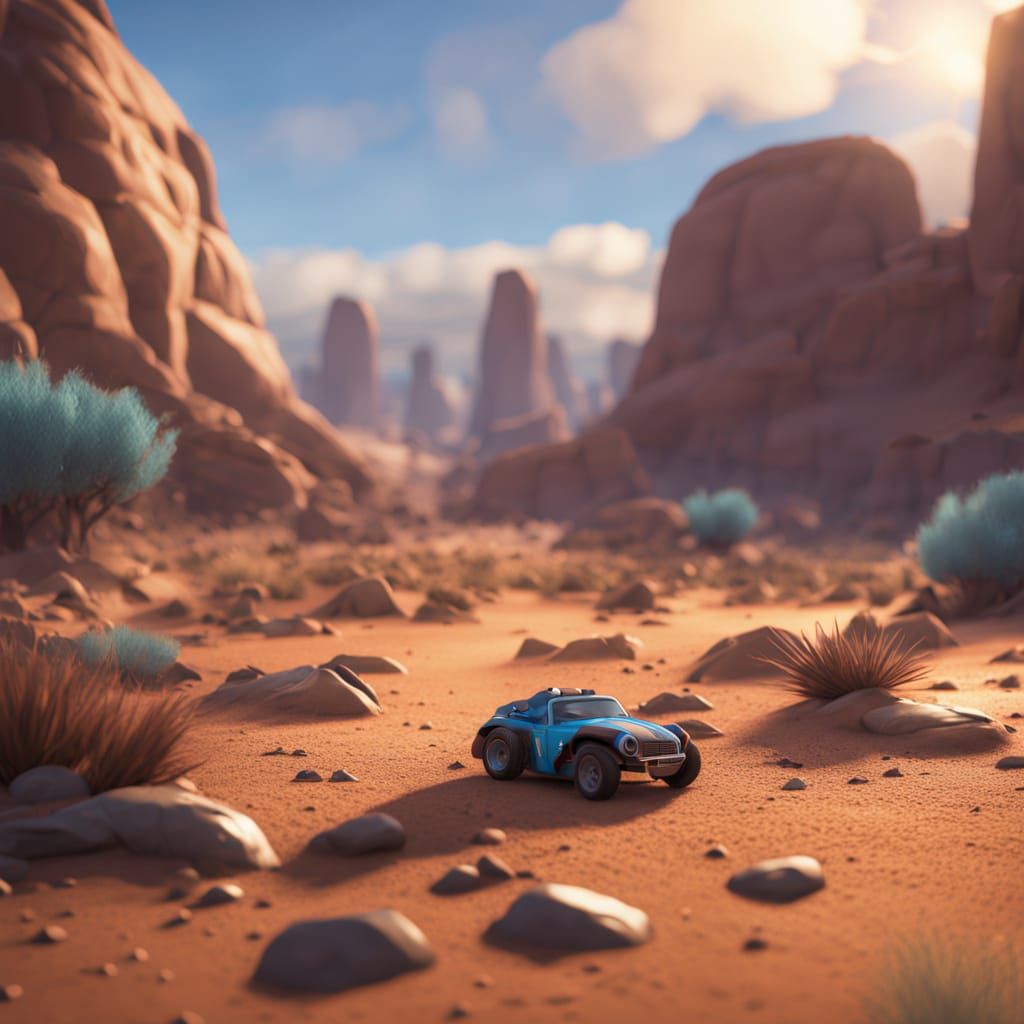 Electric Storm Strikes a Desert Anthill in Cinematic 3D