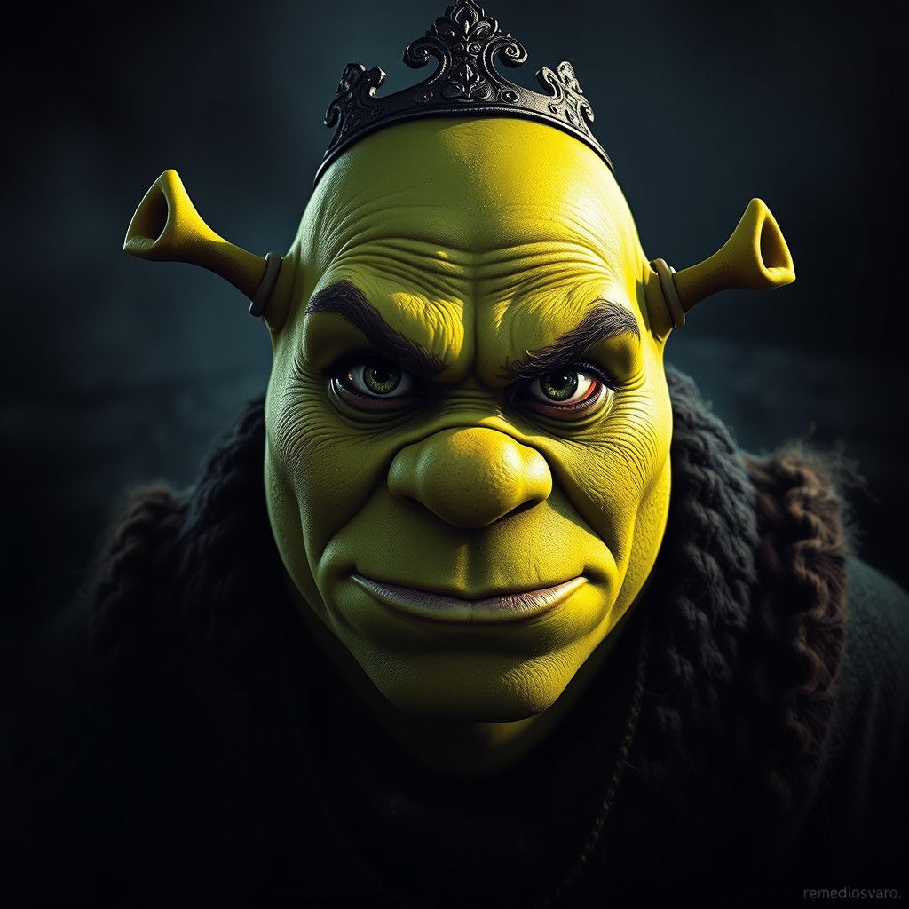 Shrek Portrait in Surrealist Style