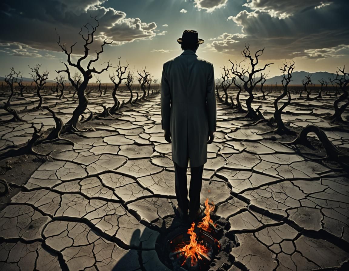 Surreal Wasteland in Salvador Dali Style