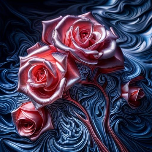 Melting Metallic Roses in Liquid Metal