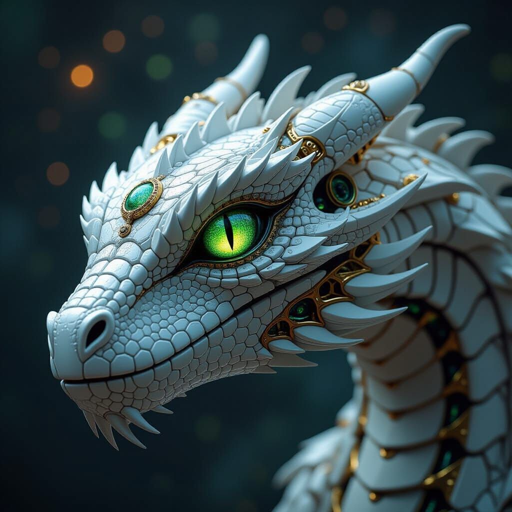 Dragon's Eye Reflecting Galaxy in Biomechanical Style