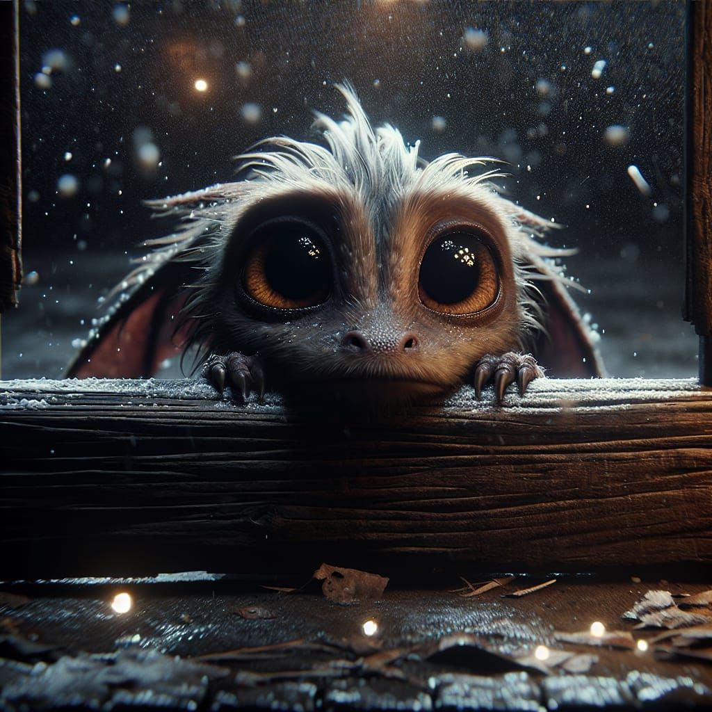 Cartoon Dragon Peers Over Fence in Matte Painting