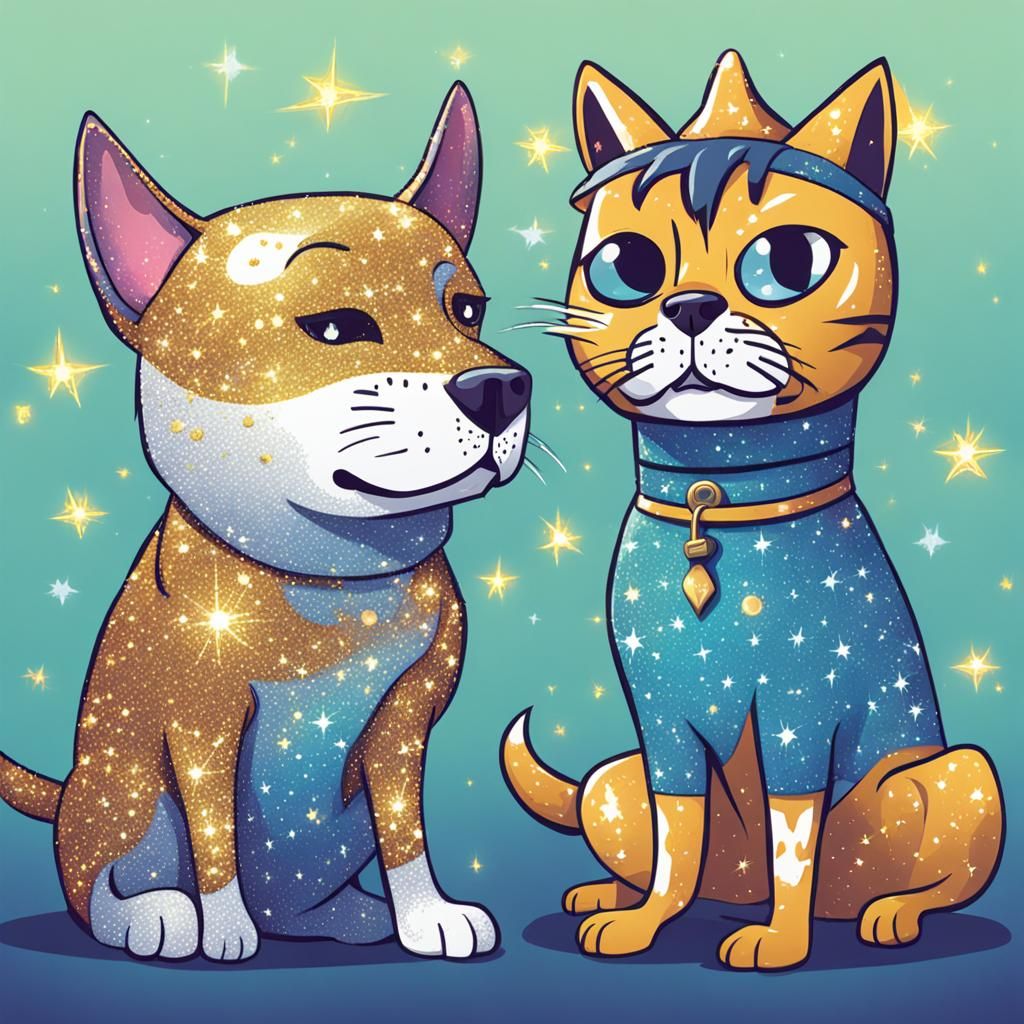 Sparkly Dog Versus Sharp Cat