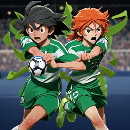 Intense Kirigami Soccer Duel Close-Up