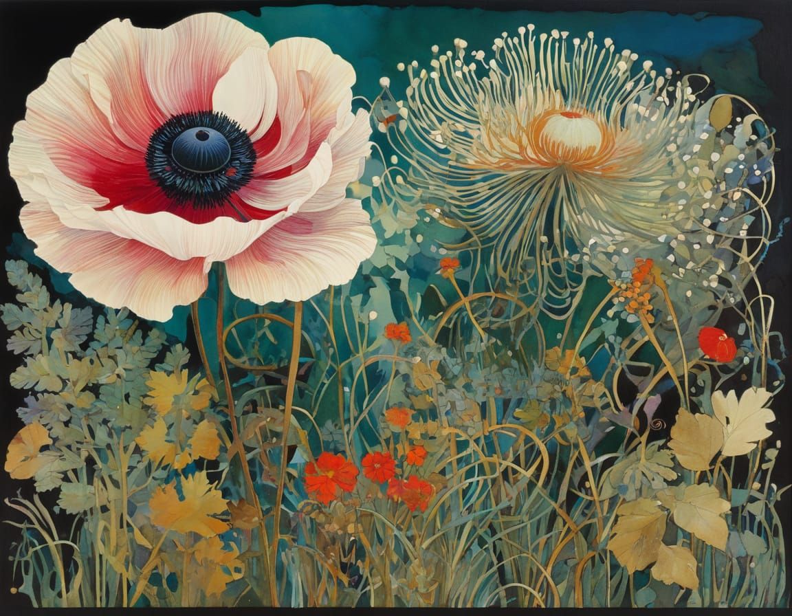 Abstract Art in Watercolor Style