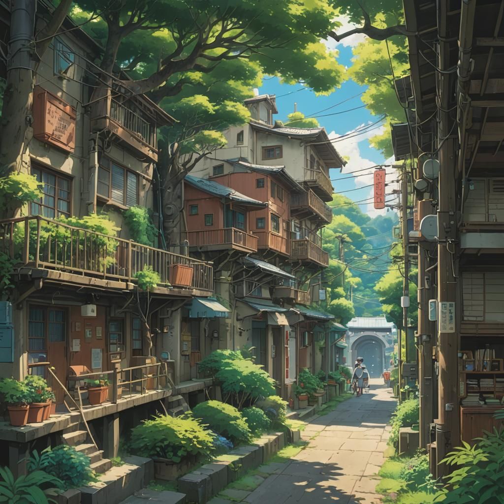 Anime Key Visual in Studio Ghibli Style