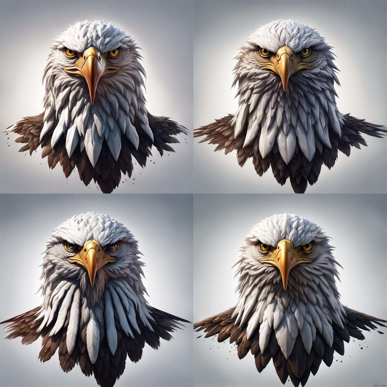 Eagle Head Portrait: Detailed Fantasy Concept Art
