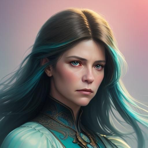 Elegant Portrait in Art Nouveau Style