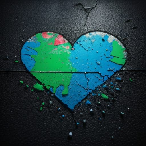 Vibrant Graffiti Art: Bleeding Heart on Glass