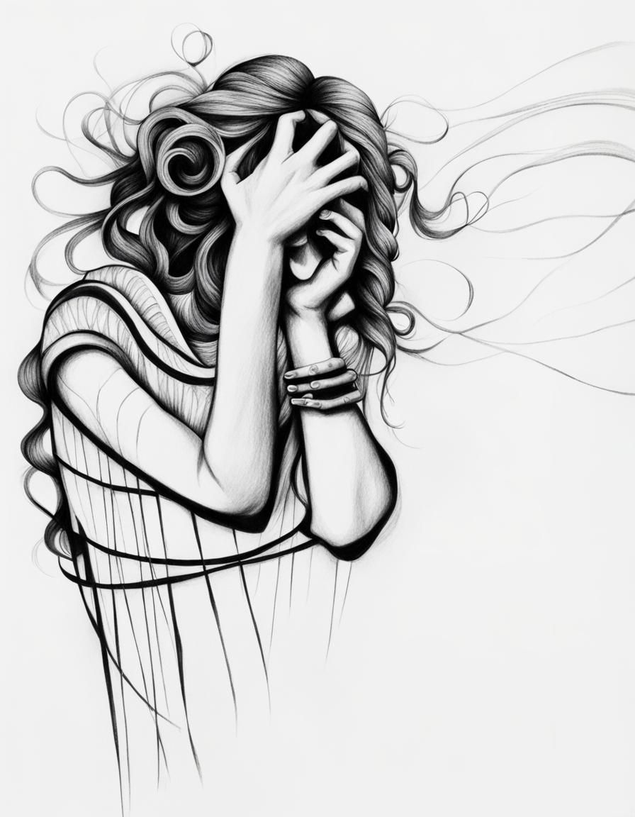 Elaborate Pencil Sketch of Swirling Chaos