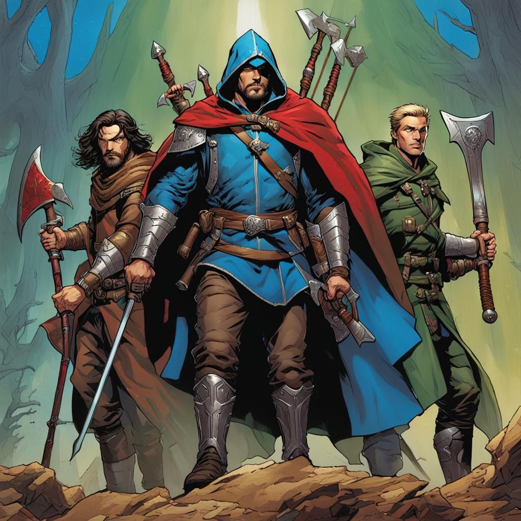 Trio of Warriors: Comic Book Art Illustration